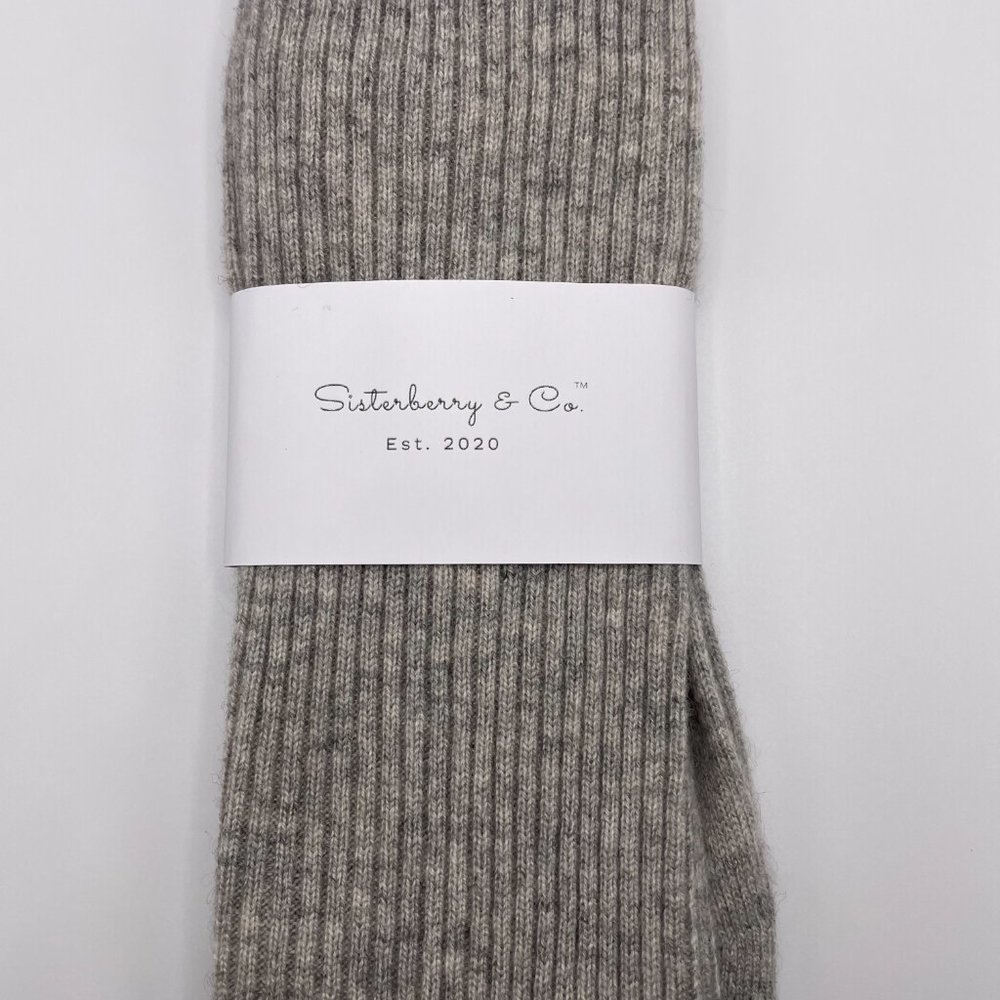 NWT Cashmere Rib Knit Socks // Grey - Picture 7 of 7